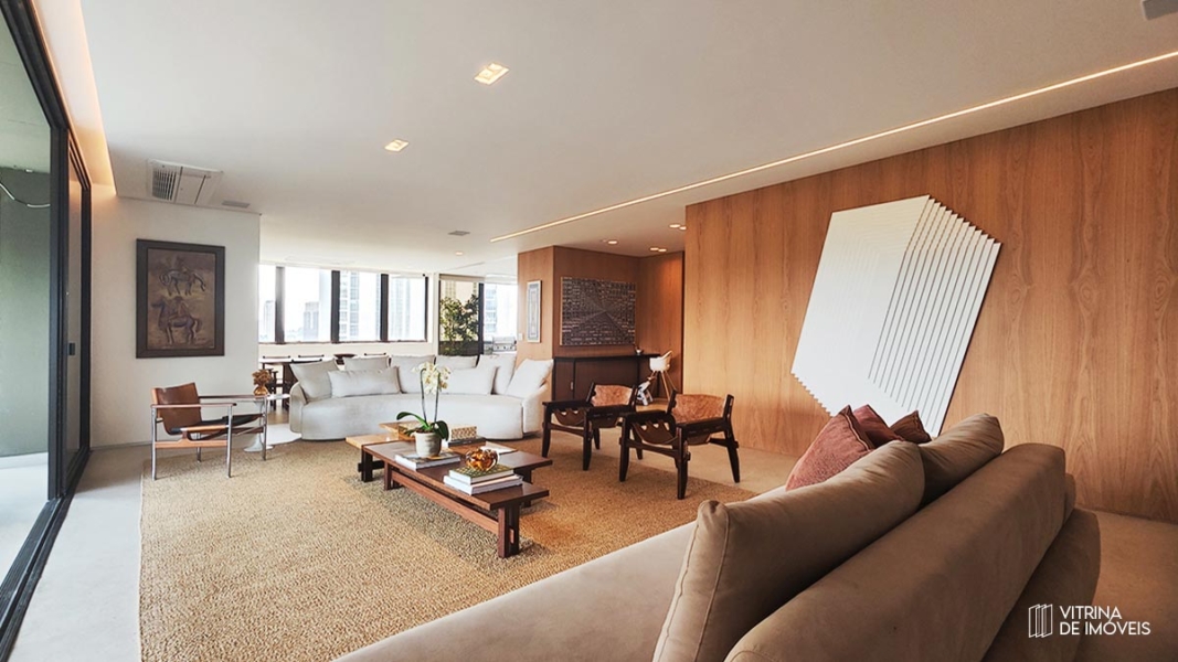 Perspectiva da Sala de Estar de Apartamento no Edifício Honfleur Real Parque.